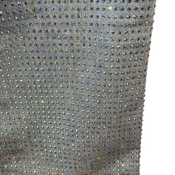 NWT Self-Portrait Blue Rhinestone Embellished High-Waisted Denim Jeans W27 L32 - Picture 16 of 16